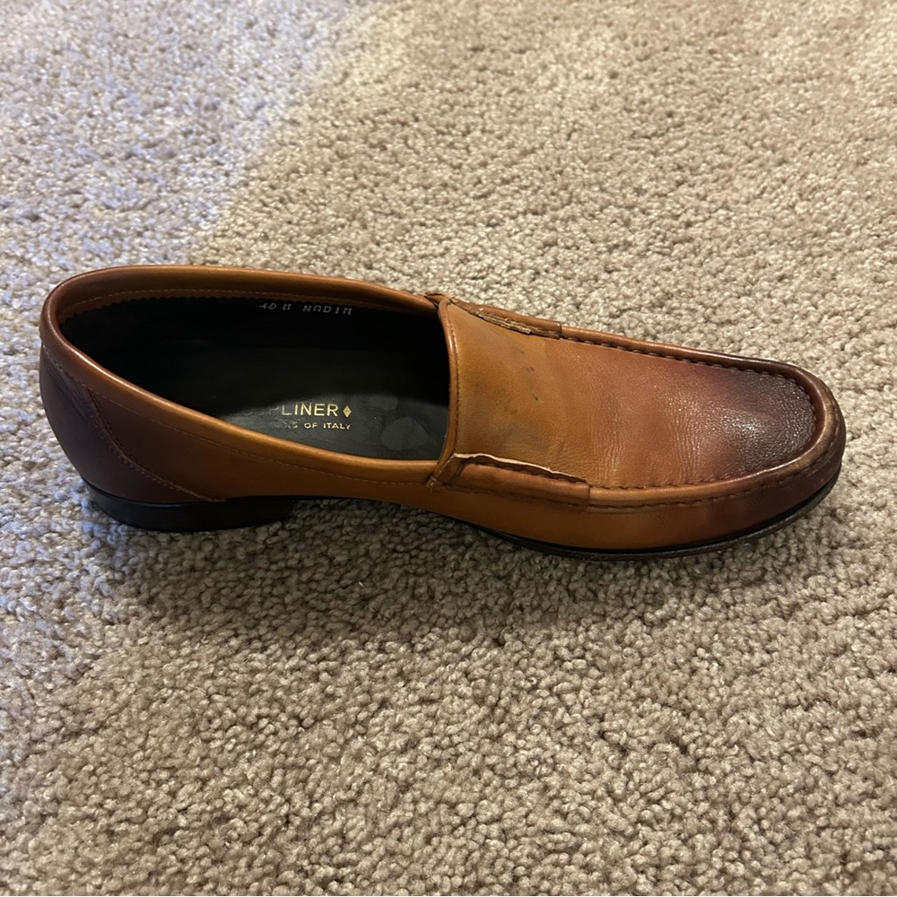 Donald Pliner Brown Leather Loafers Men’s Size 10 Made In Italy - Picture 10 of 14